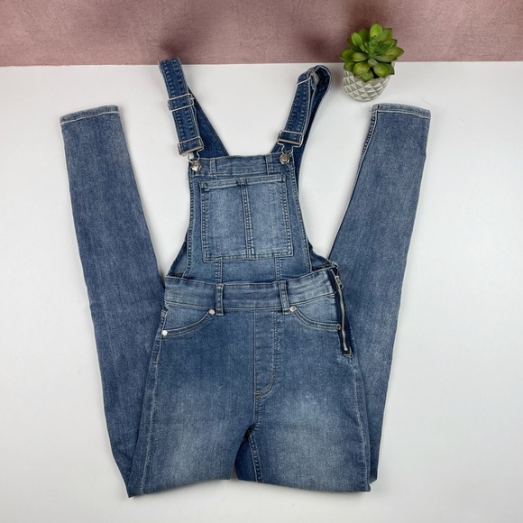 Cheap Monday Dungaree Spray Blue Buzz Denim Overalls Jeans Women Size XXS - Picture 1 of 8
